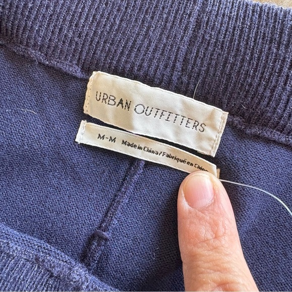 Urban Outfitters Navy Harem Pants Lounge Joggers Minimalist Coastal Knit Stripe - Picture 7 of 13